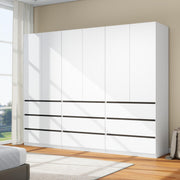 White Armoire Wardrobe with 9 Drawers and 6 Doors