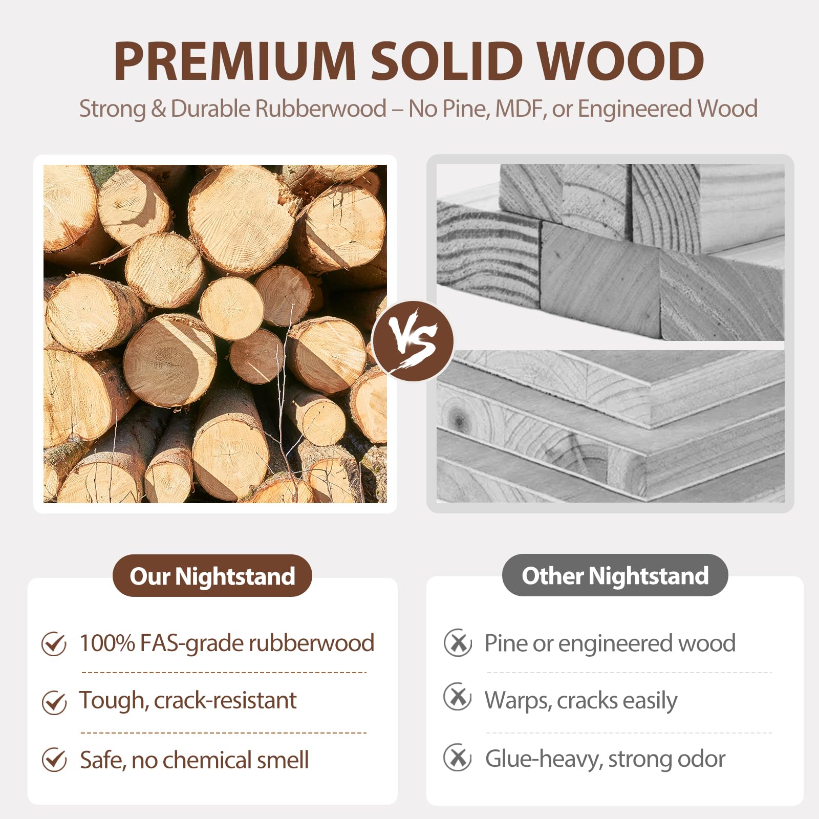 Freestanding Coat Rack with 2 Drawers and 6 Hooks