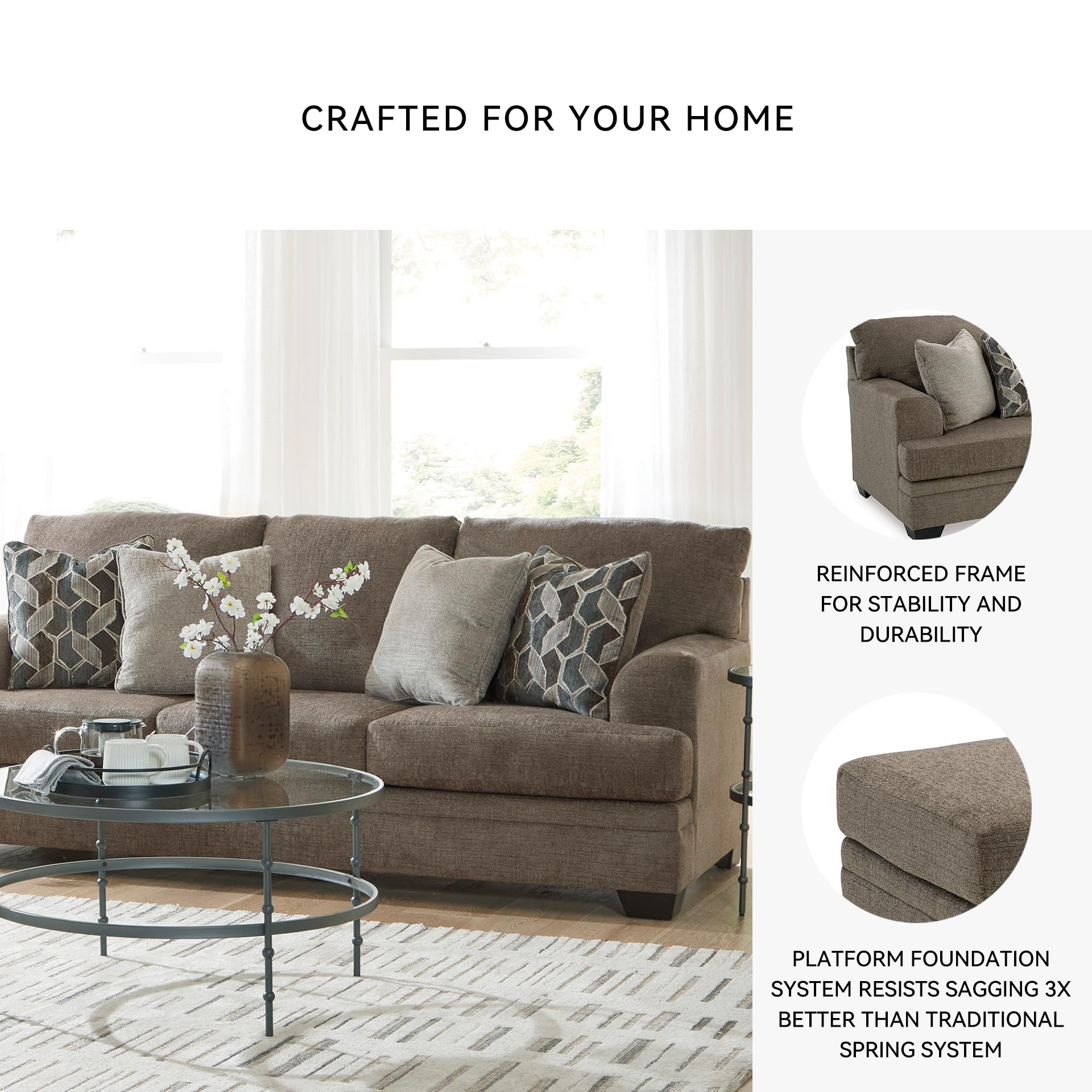 Stonemeade Casual Sofa with 4 Toss Pillows