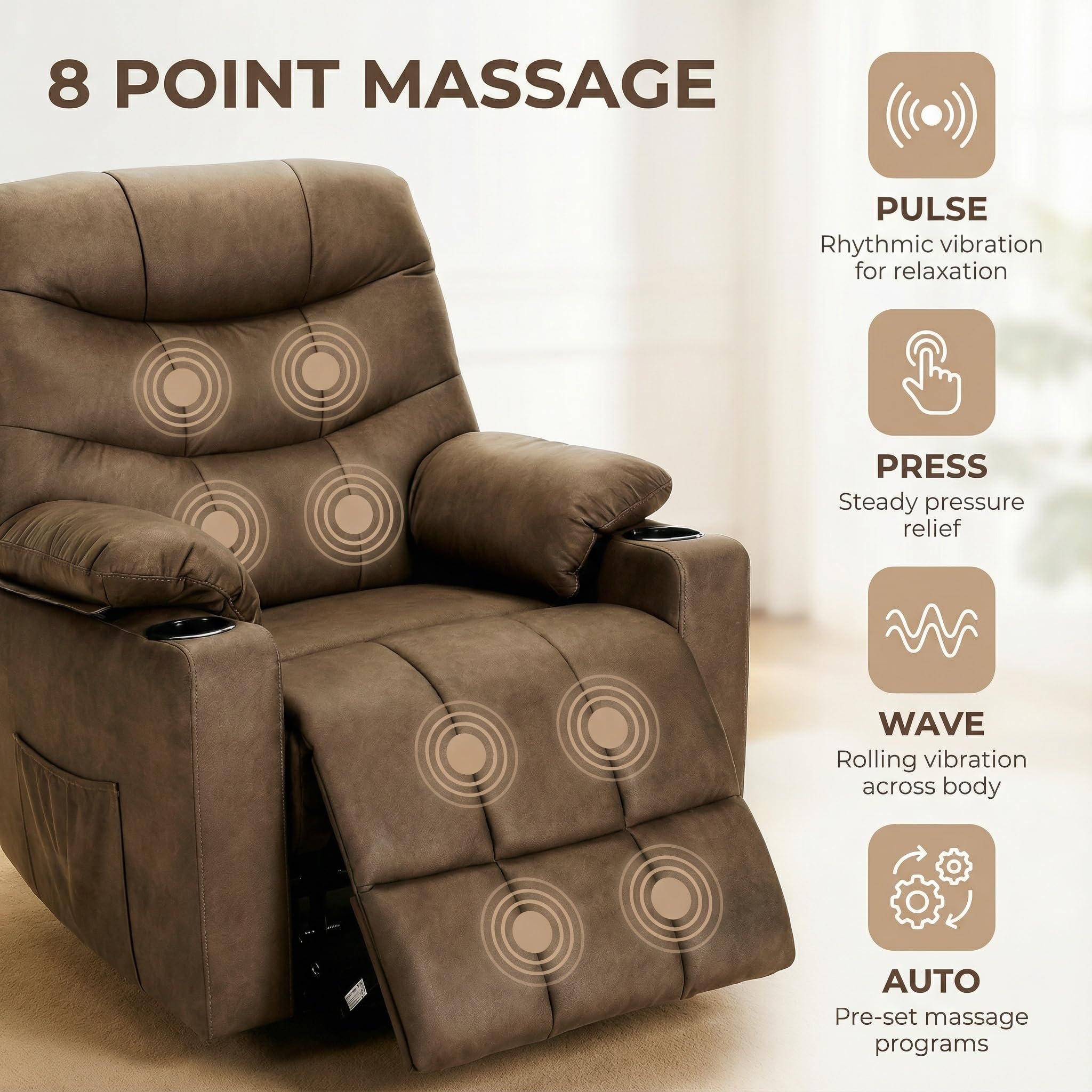Power Lift Recliner Chair with Massage and Heat