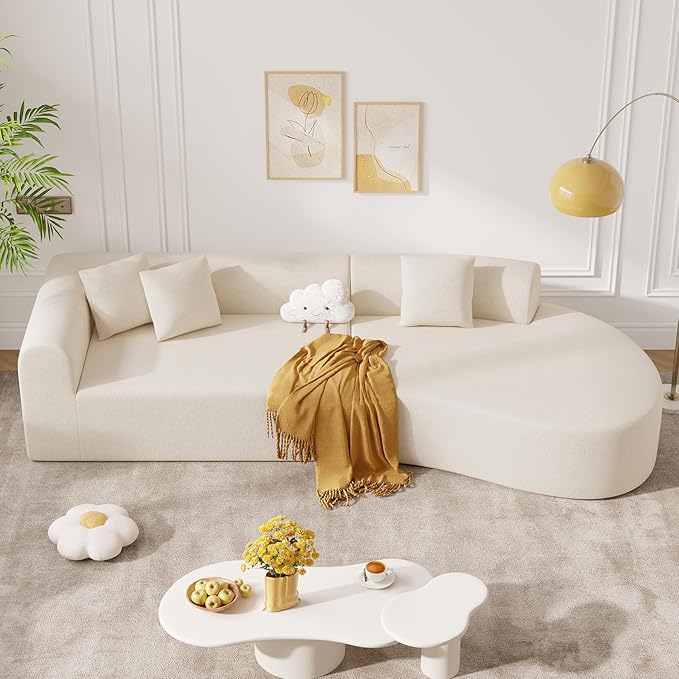 Curved Sectional Sofa with Deep Seat