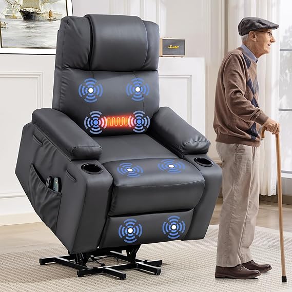 Power Lift Recliner Chair with Massage and Heat