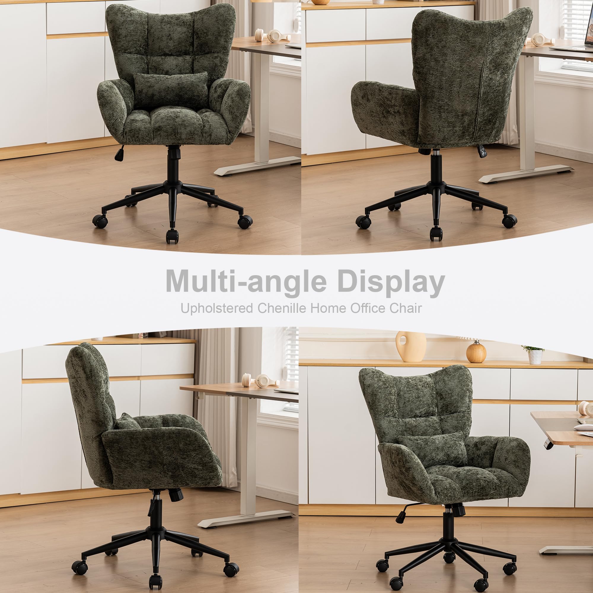 Tufted Chenille Swivel Office Chair