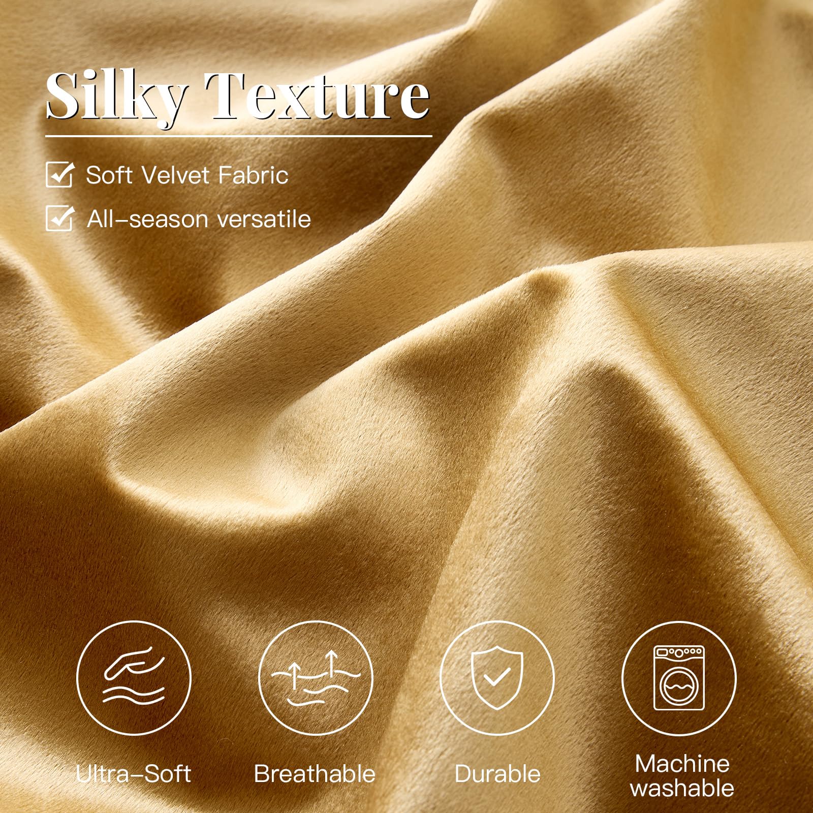 Gold Velvet King Comforter Set