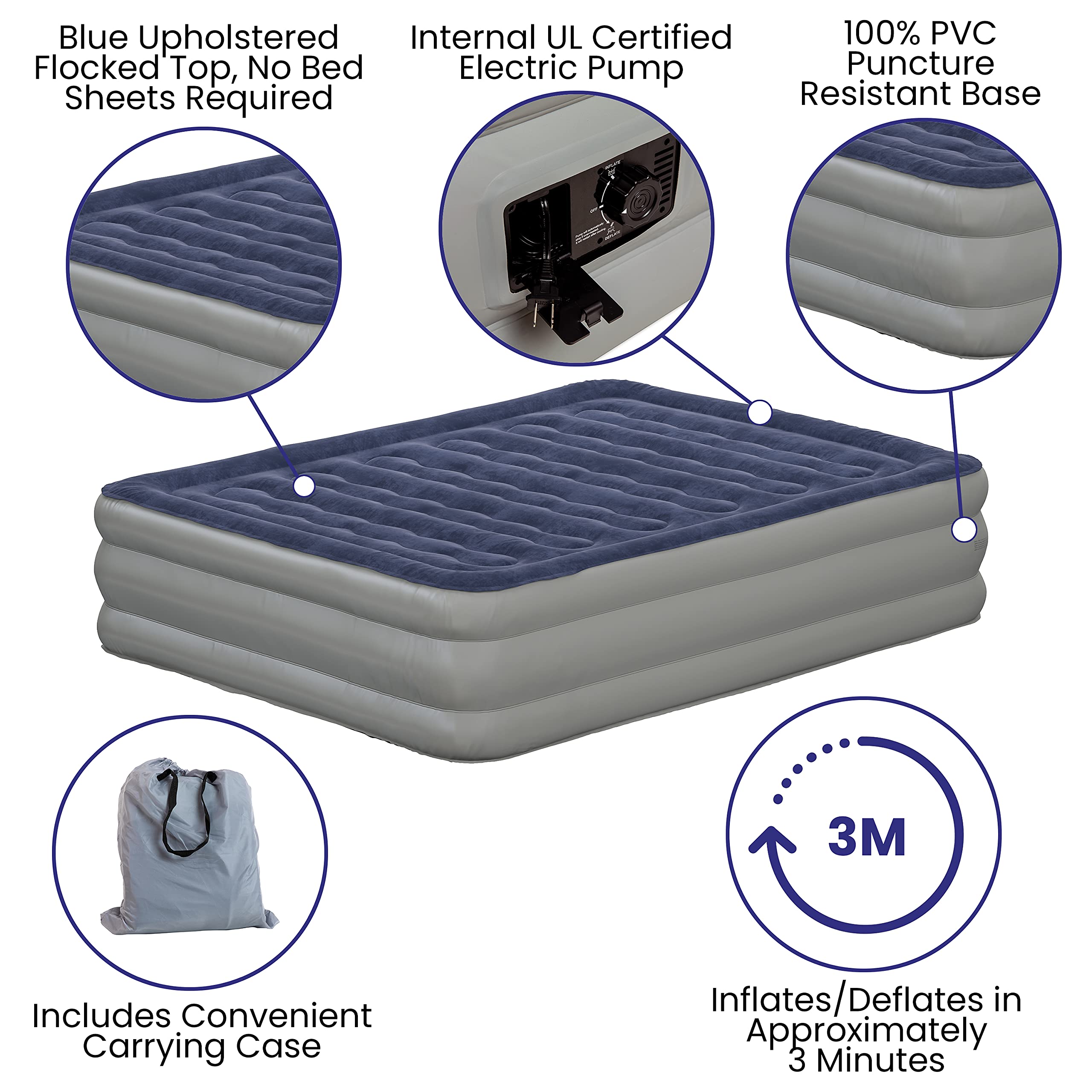 Queen Air Mattress with Built-In Electric Pump