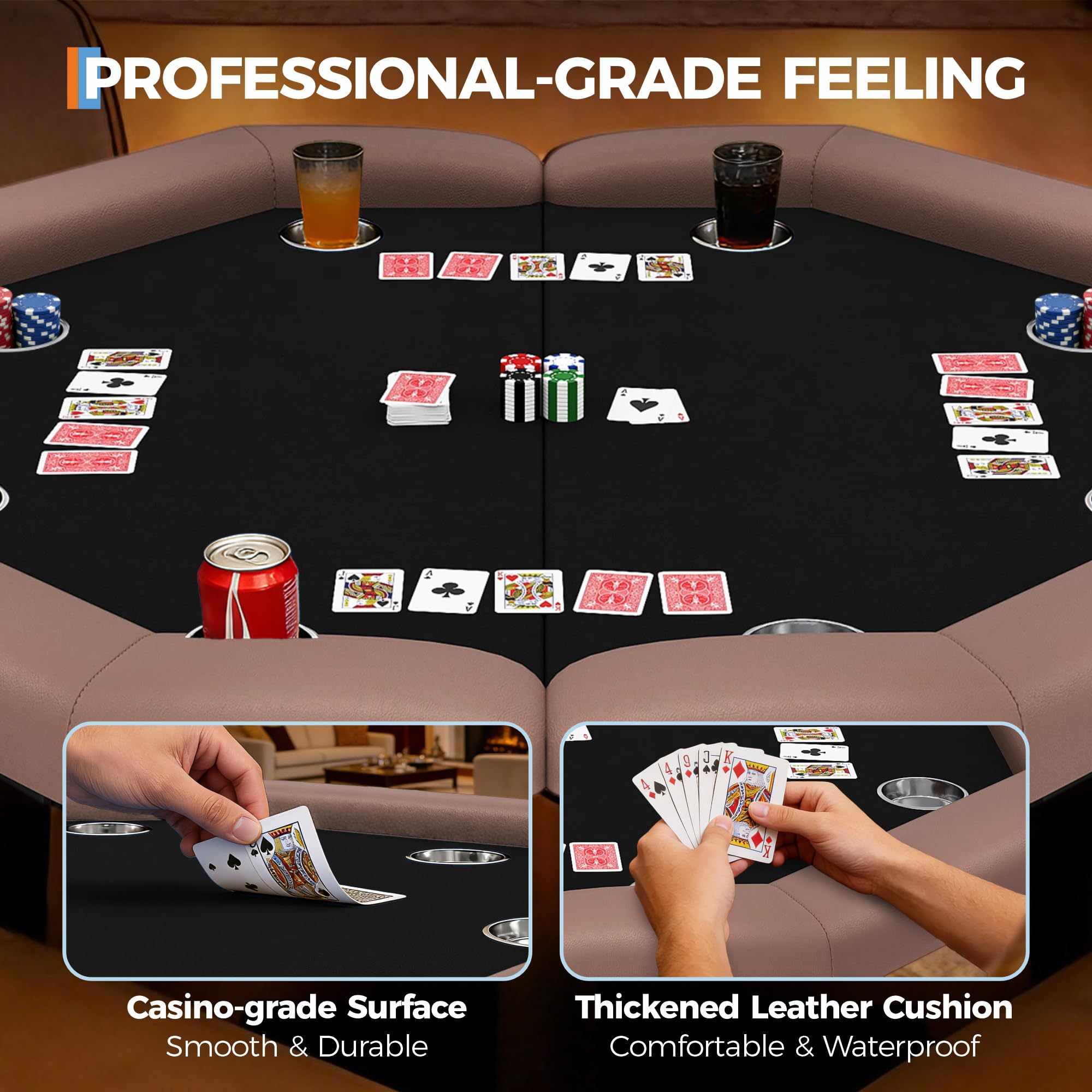 Octagonal Poker Table 8 Player Folding Game Table