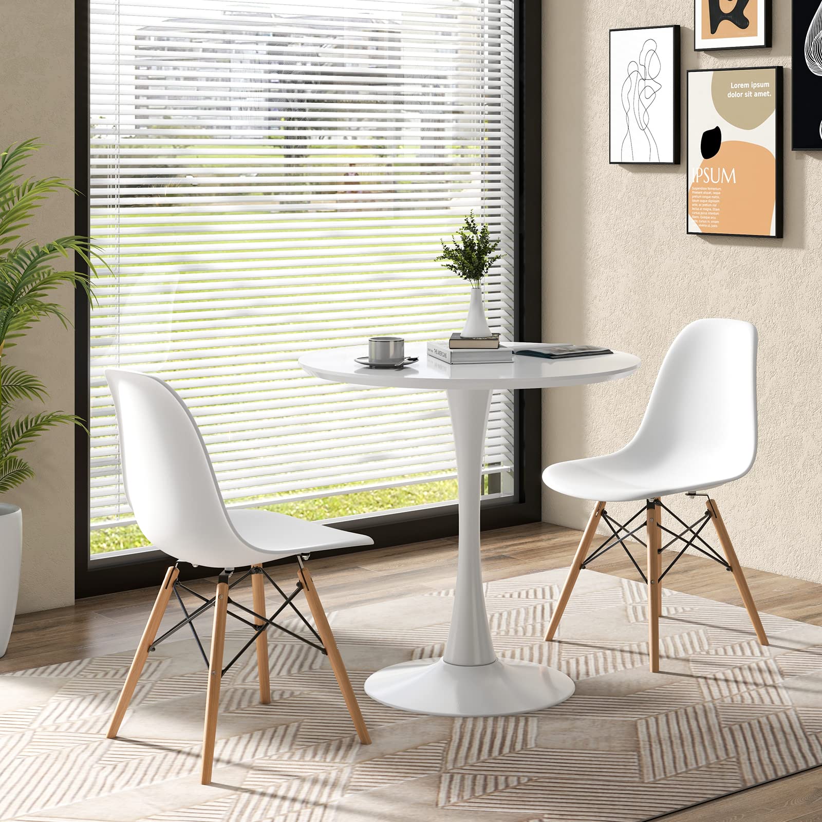 3-Piece Round Dining Set for Small Spaces