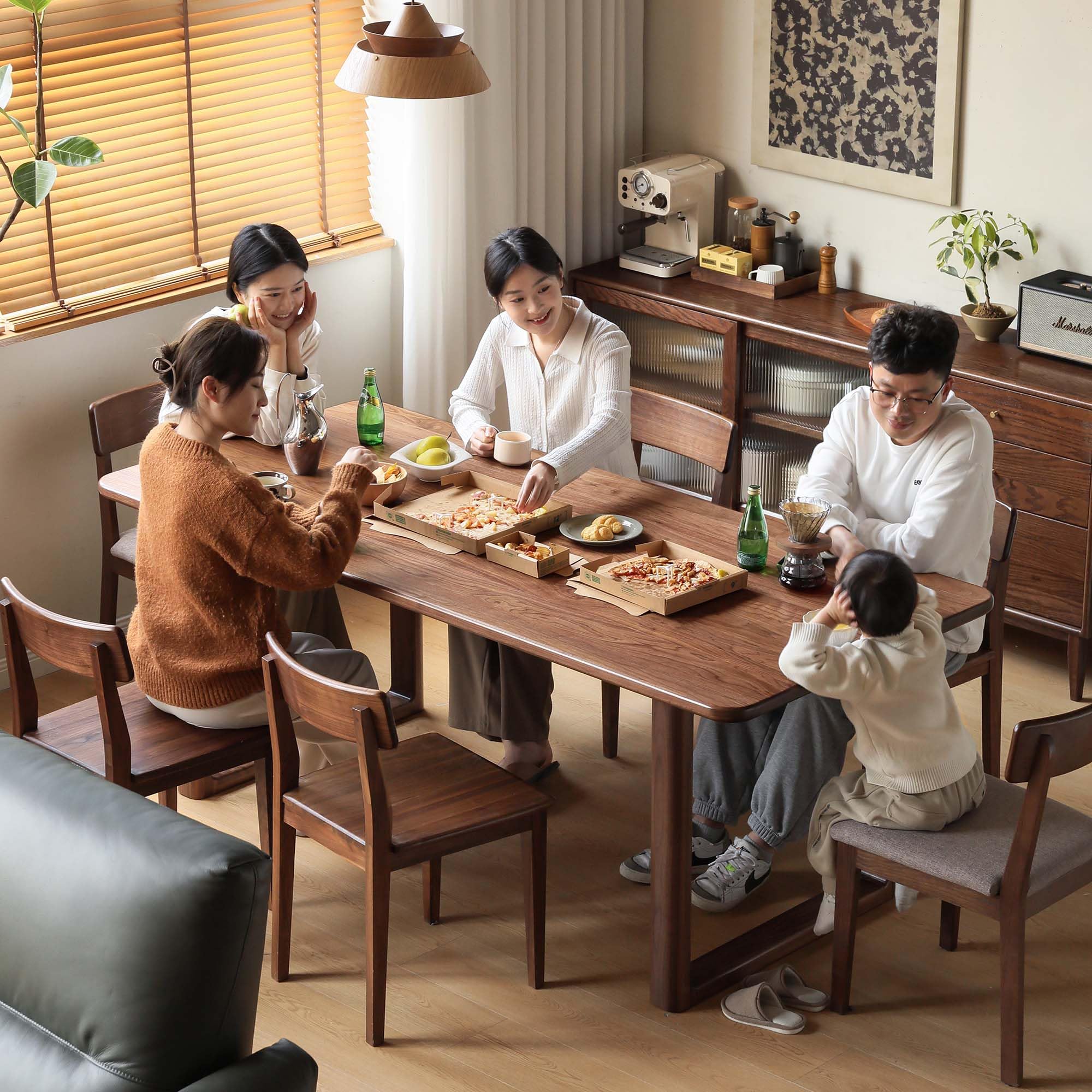 Black Walnut Dining Table for 6-8 People