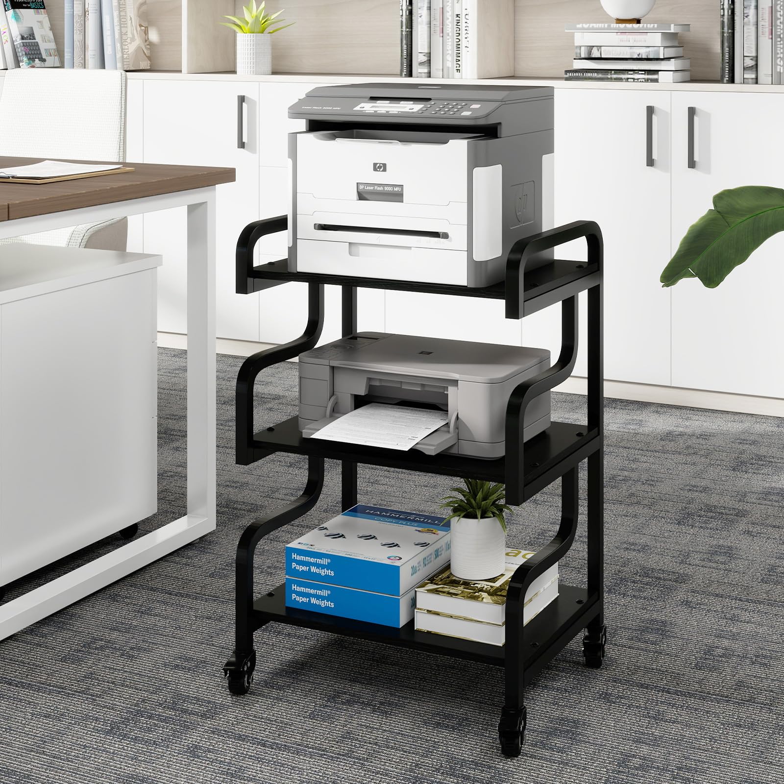 3-Tier Printer Stand with Wheels