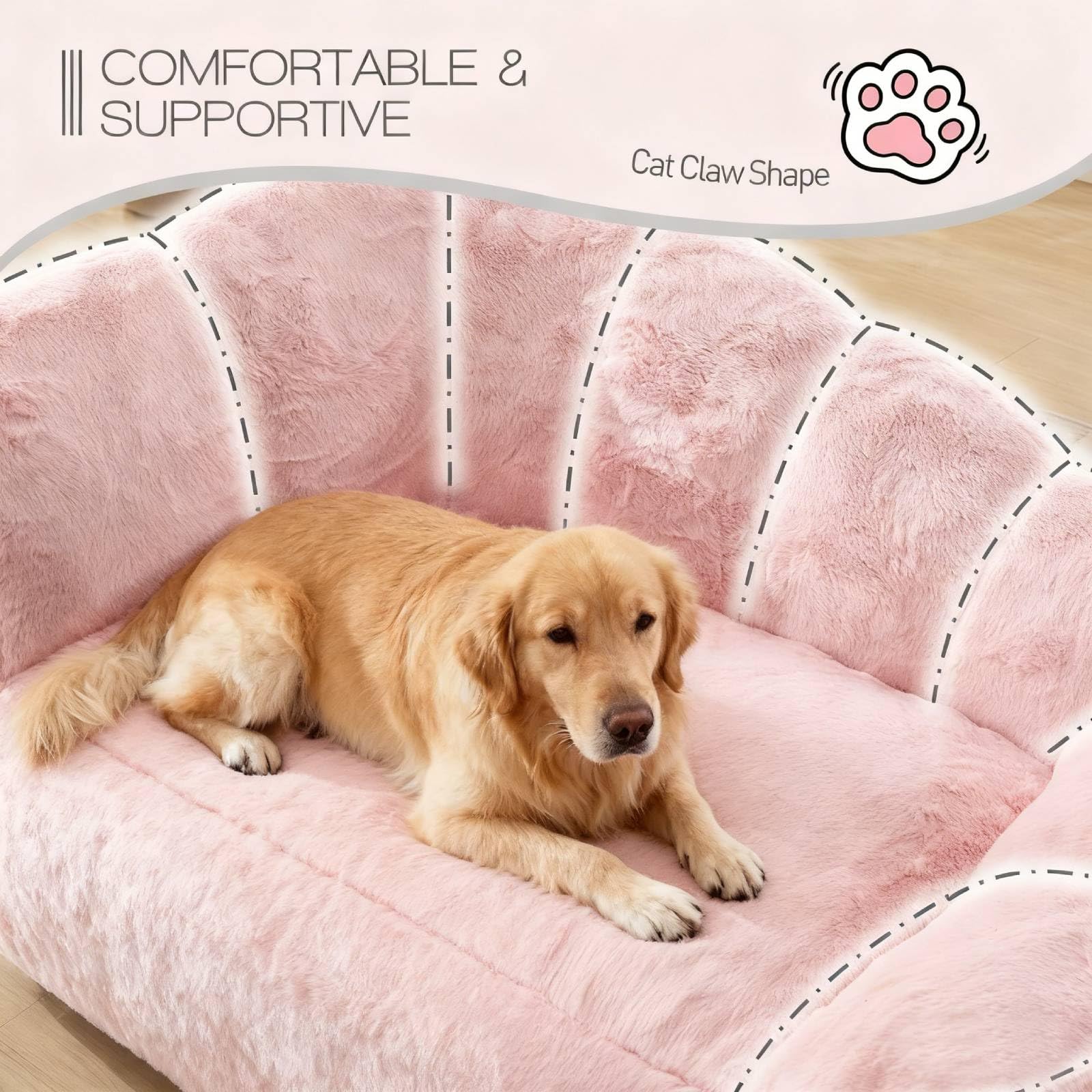 Floral Shaped Pet Sofa for Large Dogs