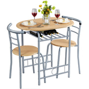 3-Piece Dining Table Set with Wine Rack