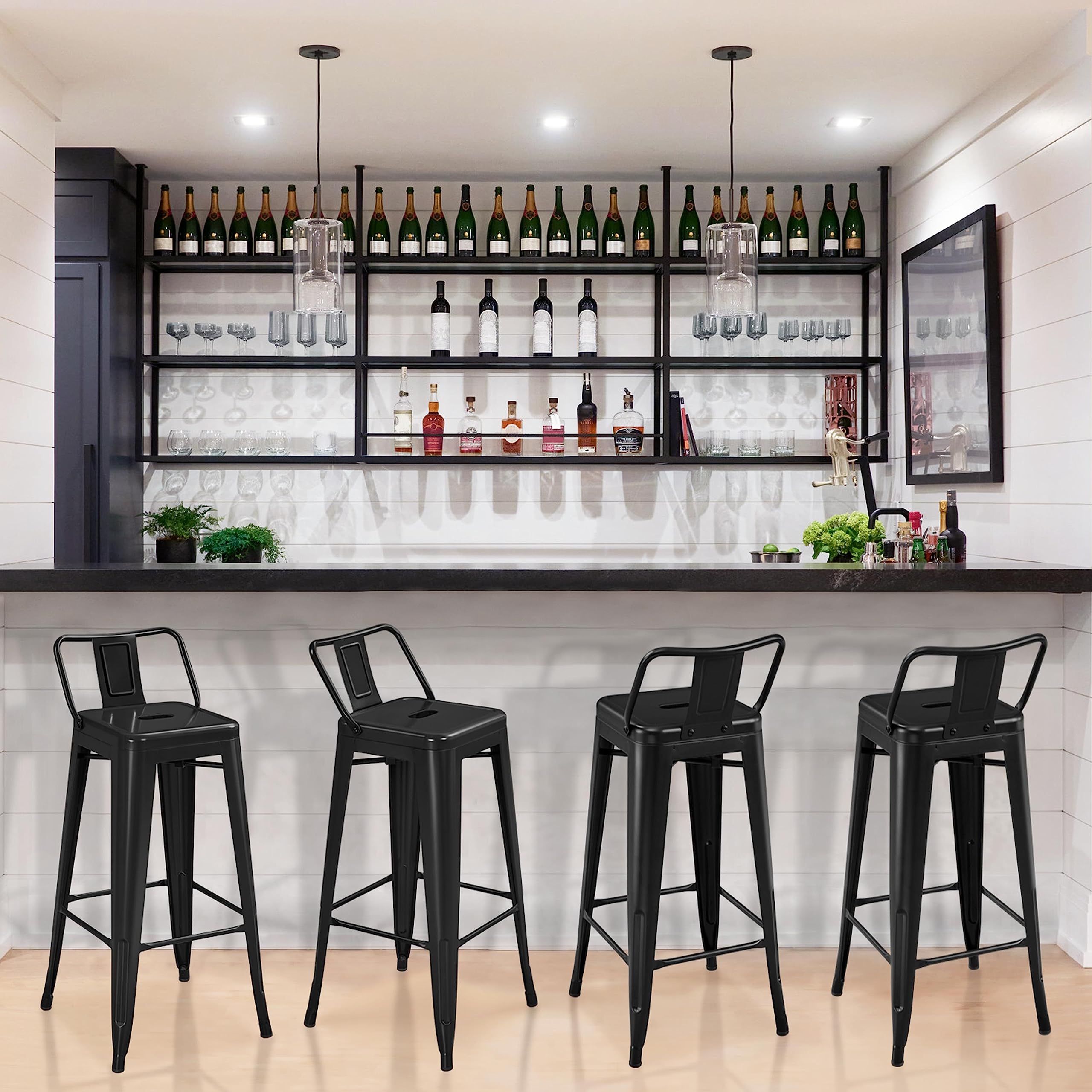 30 Inch Metal Bar Stools Set of 4