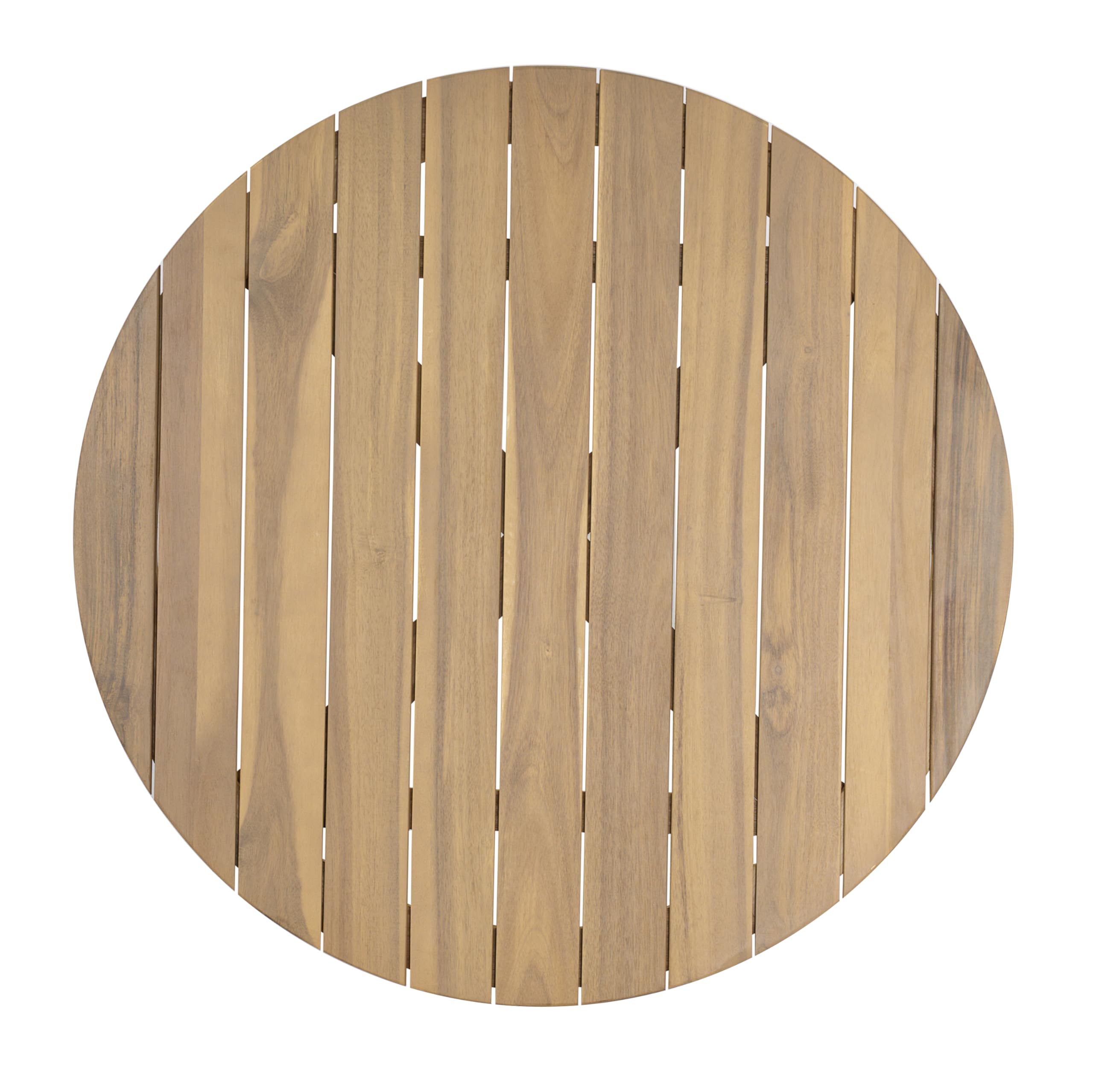 Round Acacia Wood Outdoor Coffee Table