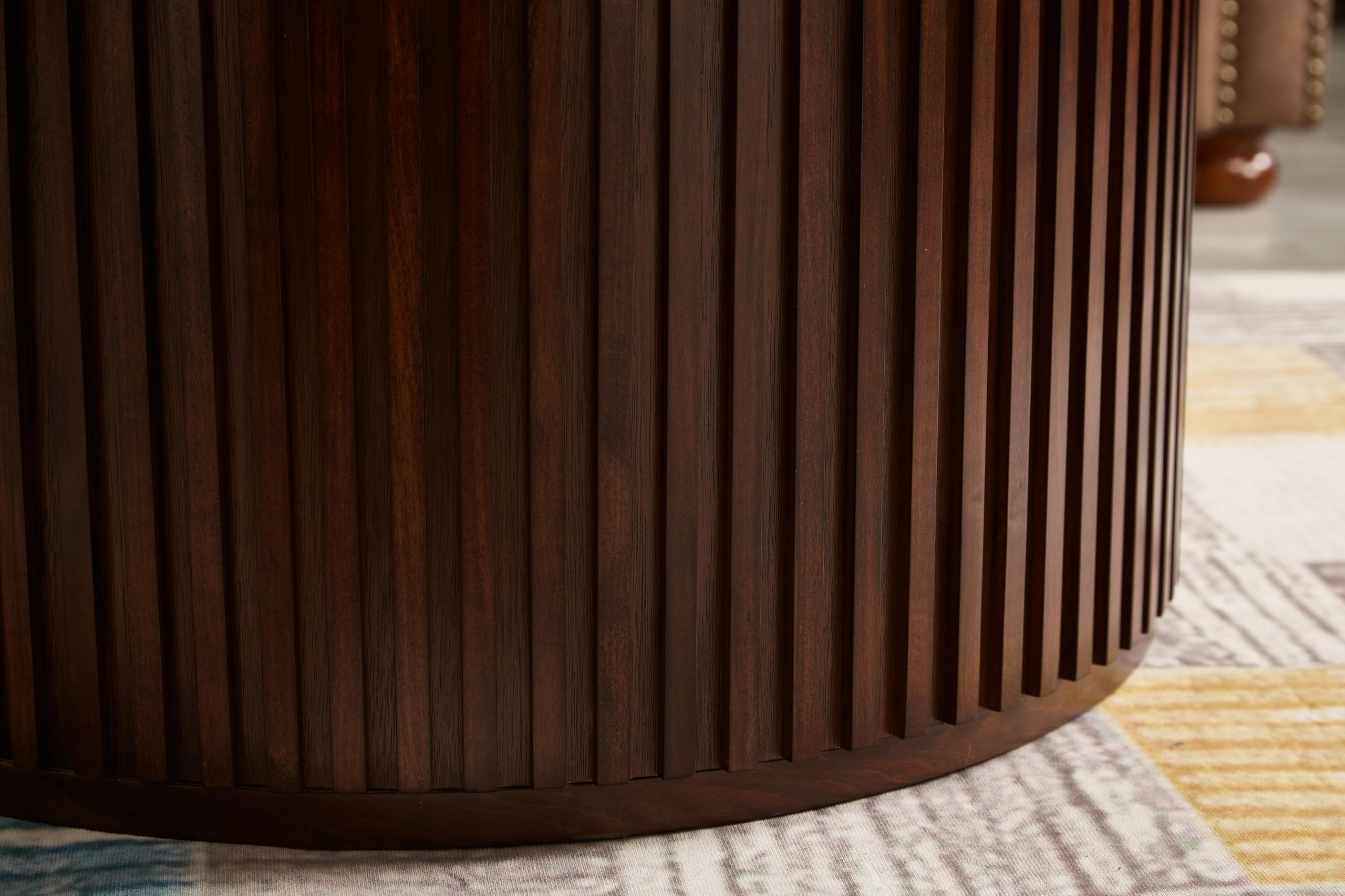 Round Lift Top Coffee Table with Storage and Hidden Compartment