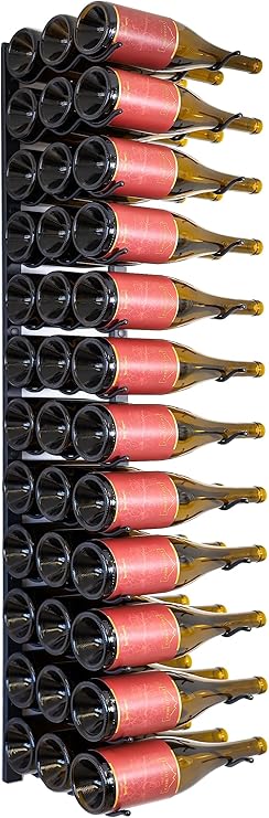 Wall Mounted Metal Wine Rack - 12 Bottle Holder
