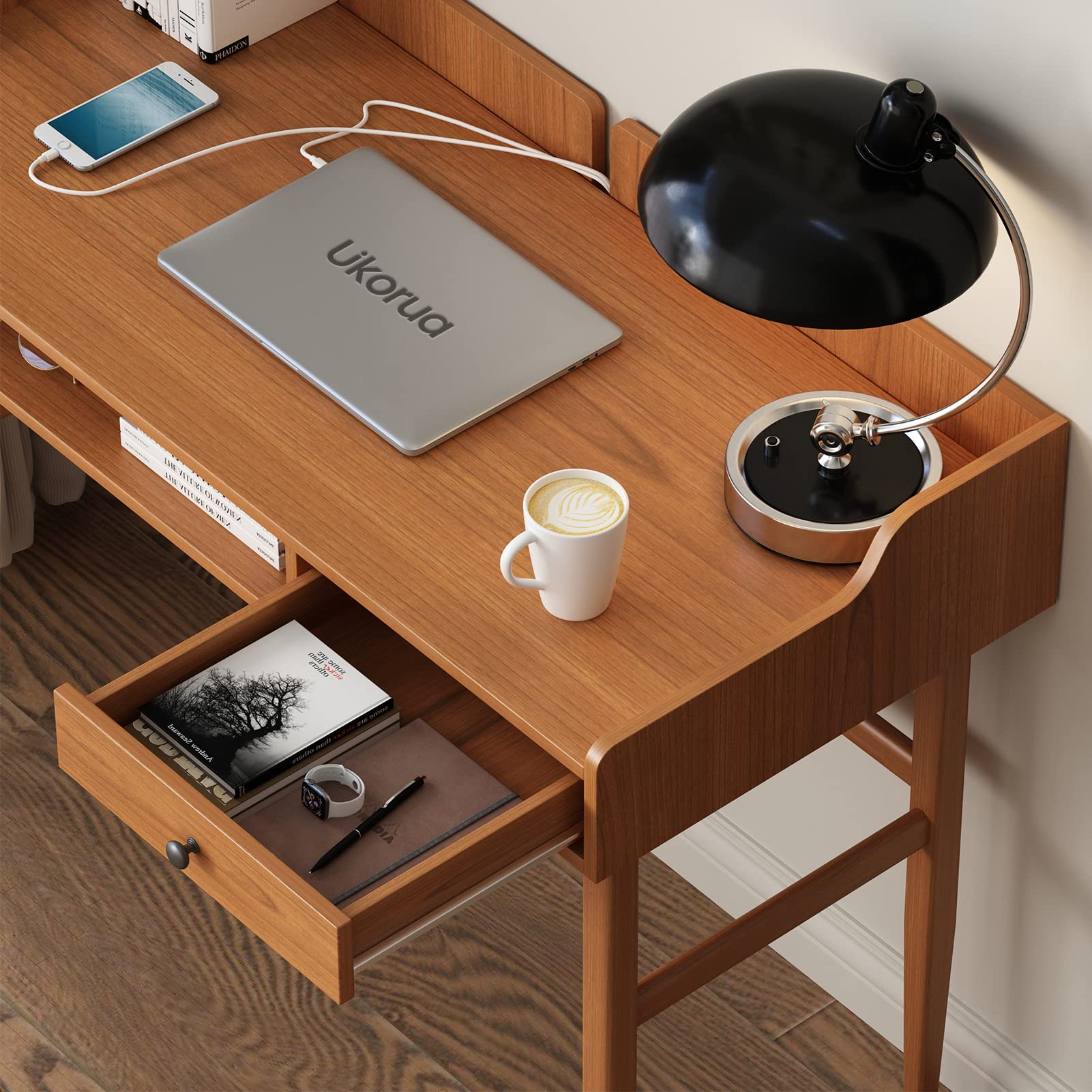 Mid-Century Modern Writing Desk with Drawer