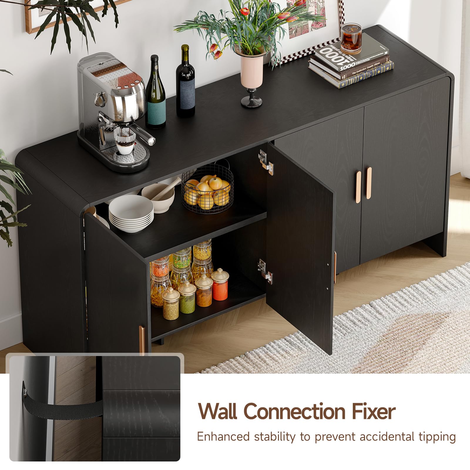 60" Sideboard Buffet Cabinet with Storage