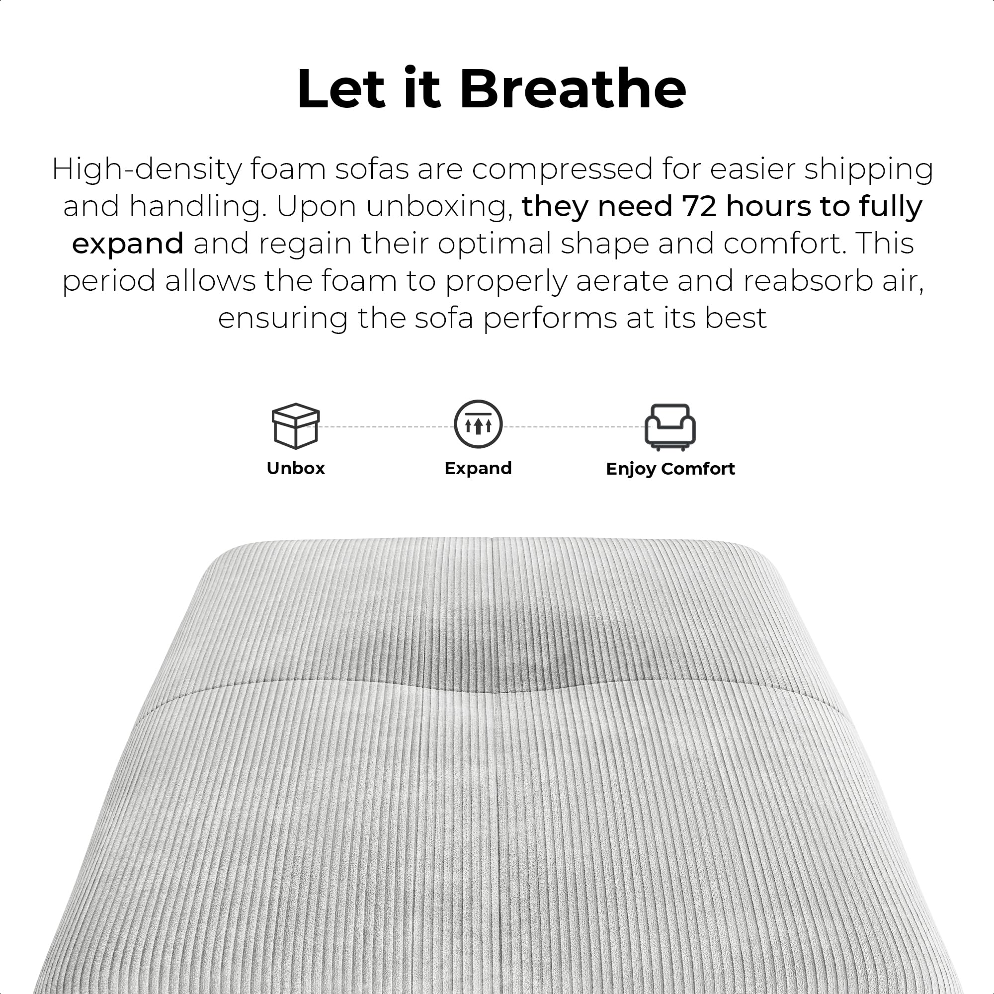 118" Modular Sectional Sofa L-Shaped with Ottoman