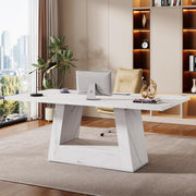 63-Inch Modern Computer Desk with Faux Marble Top