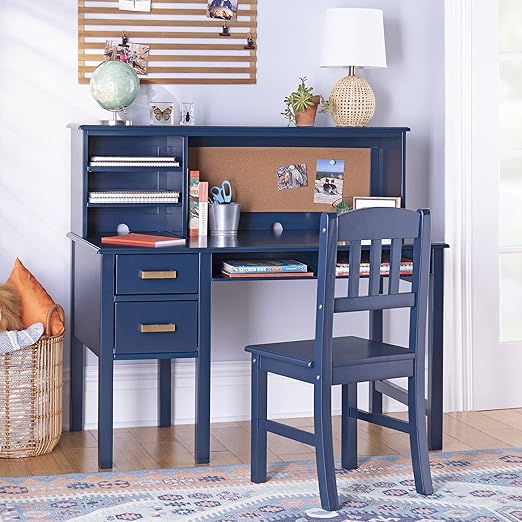 Kids Desk and Chair Set with Hutch