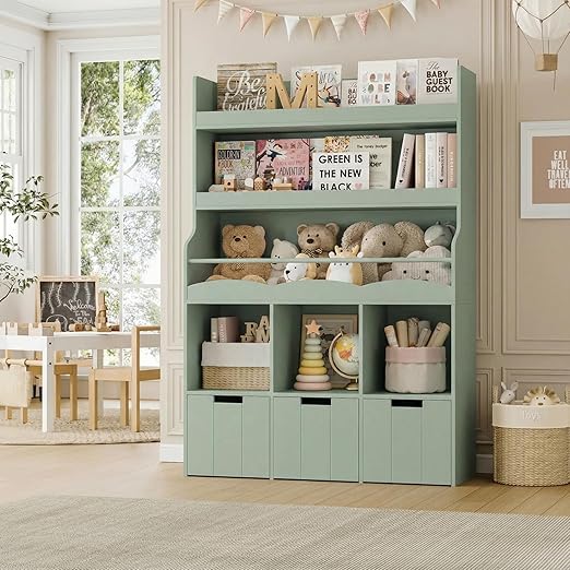 Kids Bookshelf with Toy Storage Organizer