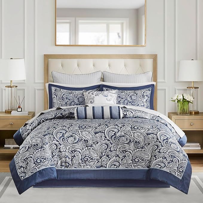 Paisley Comforter Set King - Teal