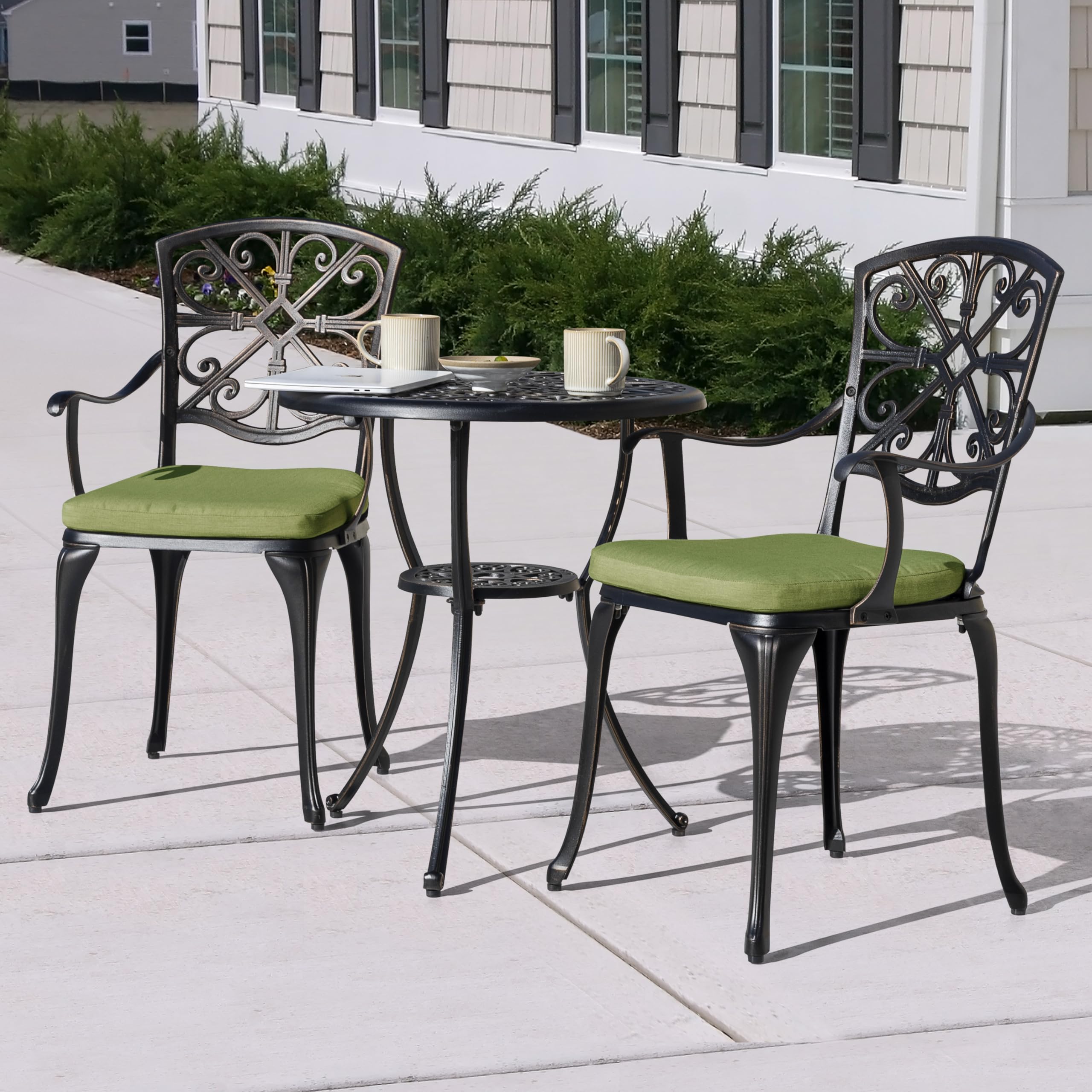 3-Piece Outdoor Bistro Set with Cushions
