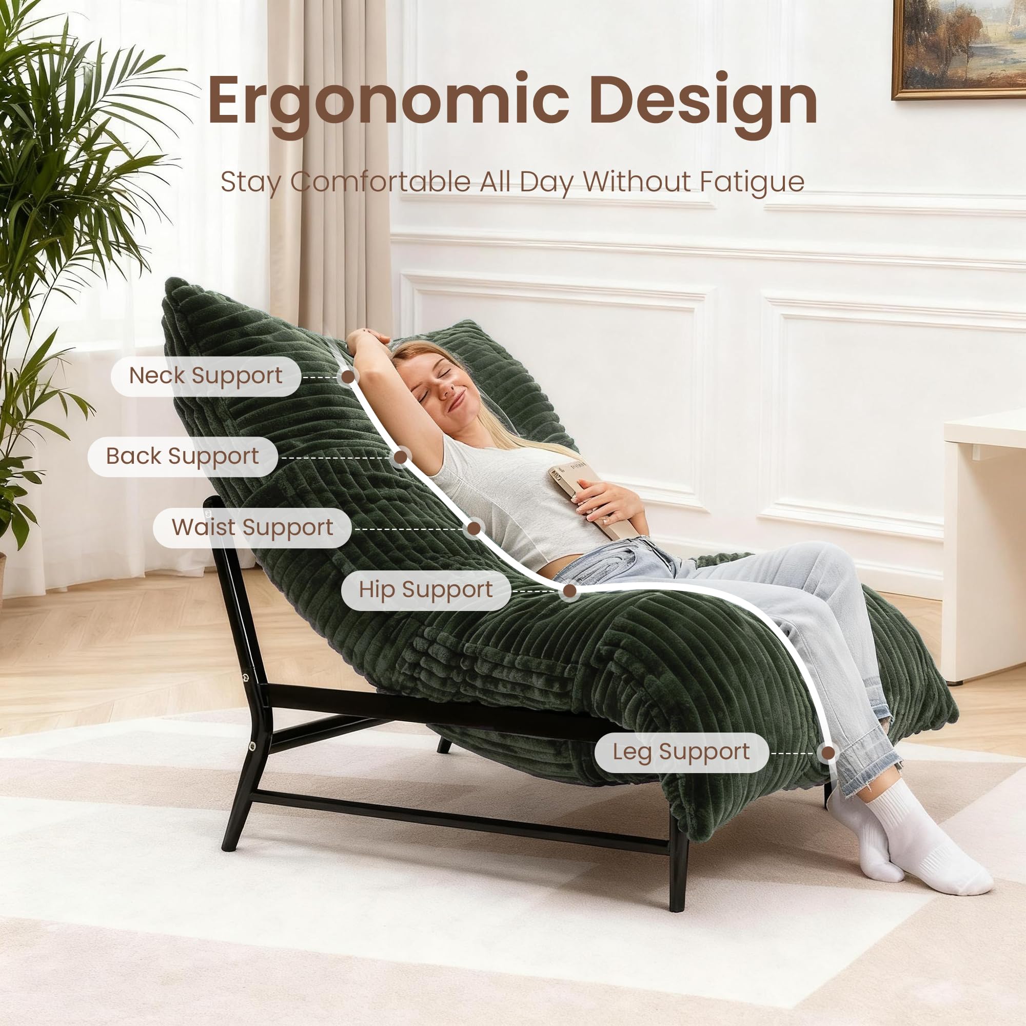 Oversized 4-in-1 Convertible Lounge Chair