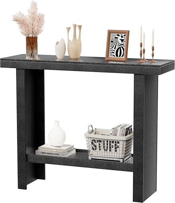 Modern Console Table with Storage Shelves