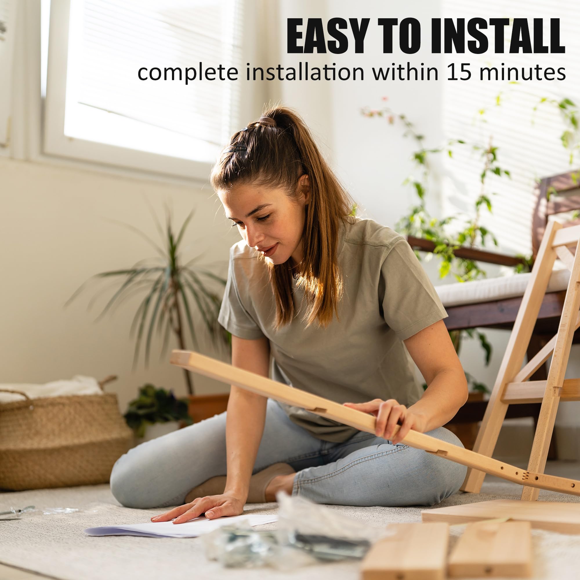 33.5" Handwoven Wood Dining Bench