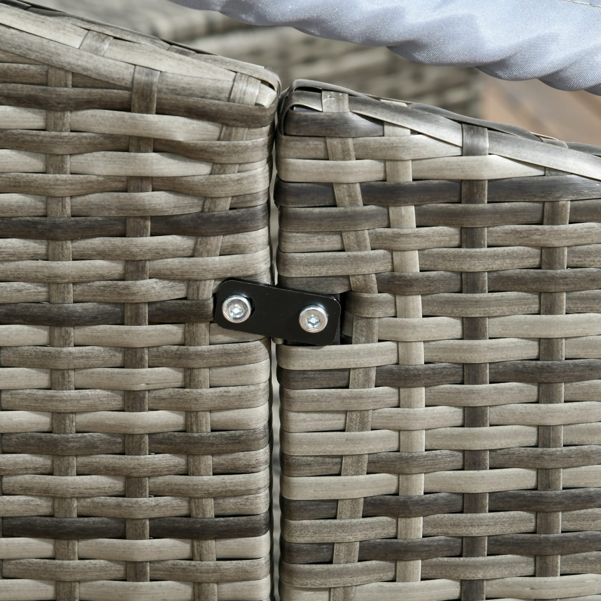 Convertible Round Rattan Daybed Set with Canopy
