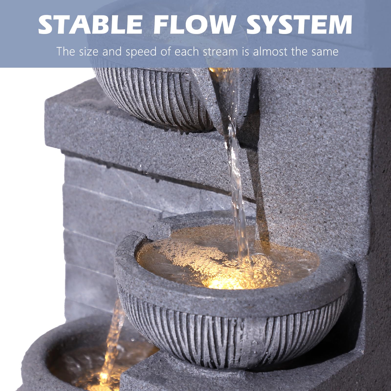 4-Tier LED Water Fountain