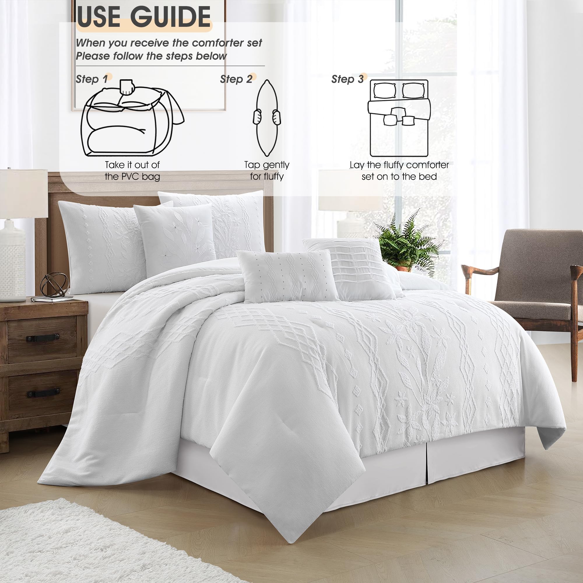 7-Piece Boho Comforter Set Queen