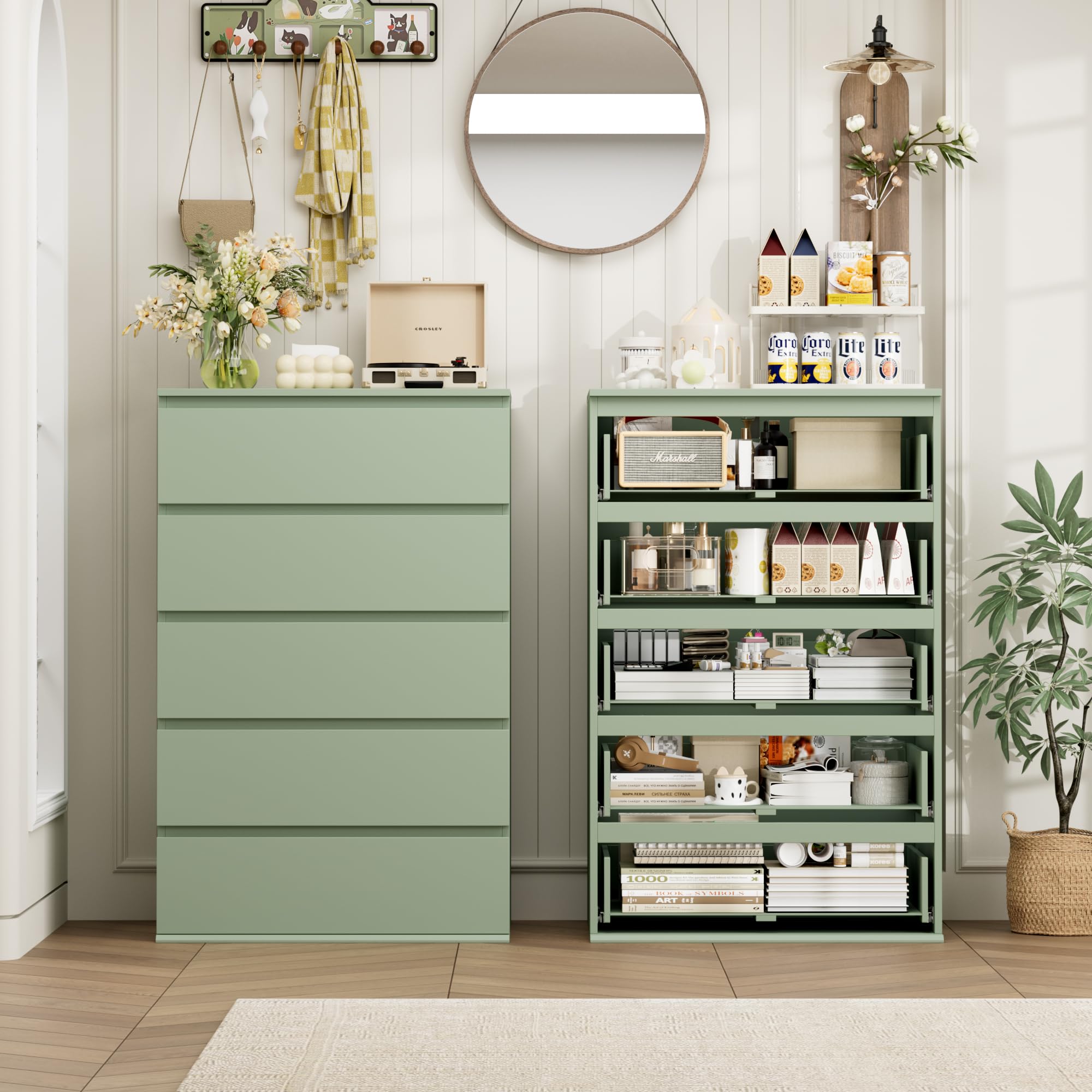5 Drawer Dresser Tall Chest with Large Storage Space