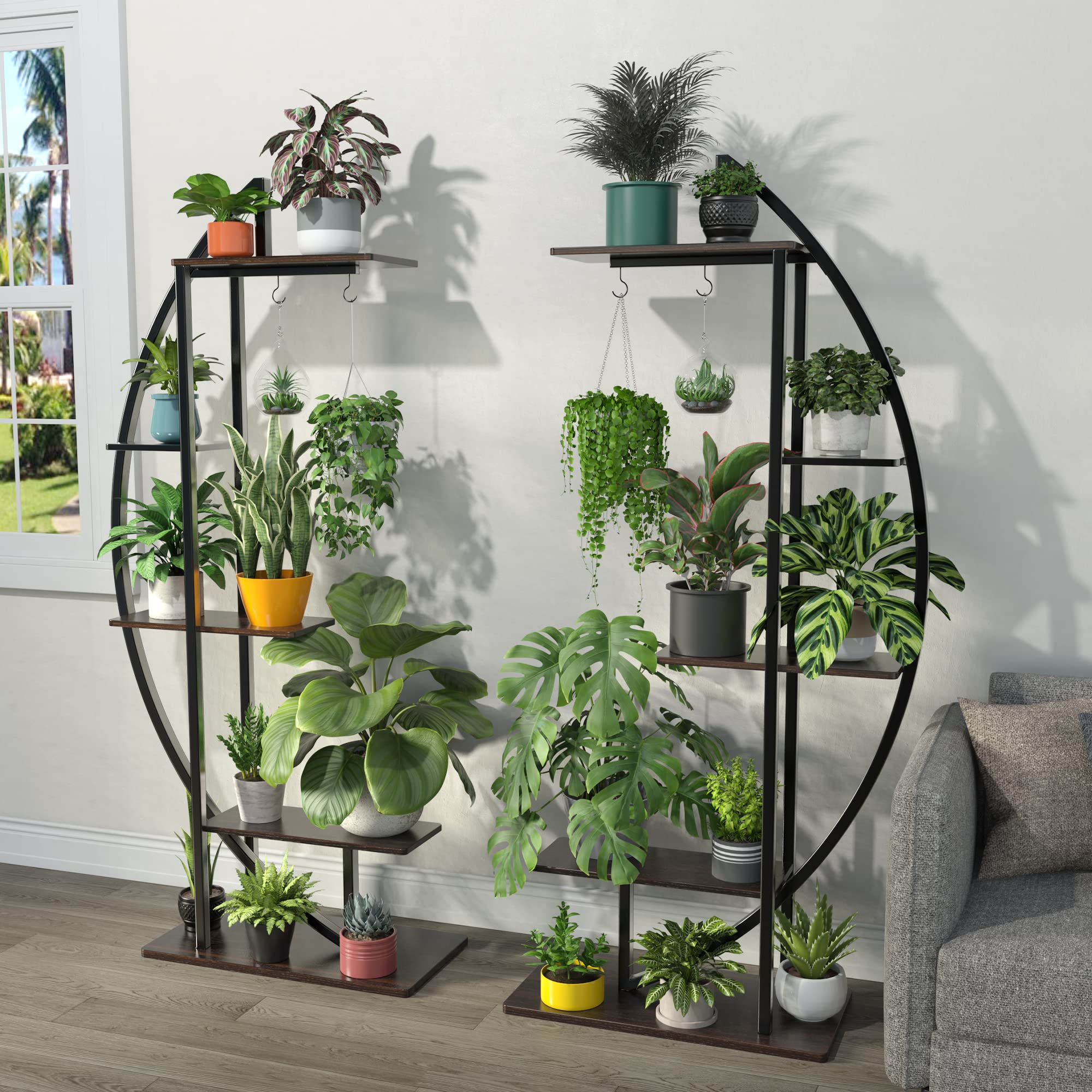 5-Tier Metal Plant Stand 71" Indoor Outdoor