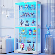 6-Tier 71" Display Cabinet with Glass Door and LED Lights