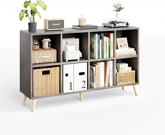 8-Cube Bookshelf with Legs Rustic Brown