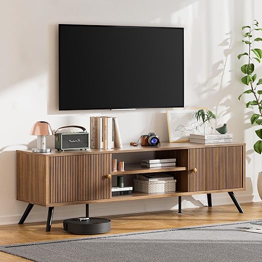 Mid-Century Modern TV Stand 53" Mocha
