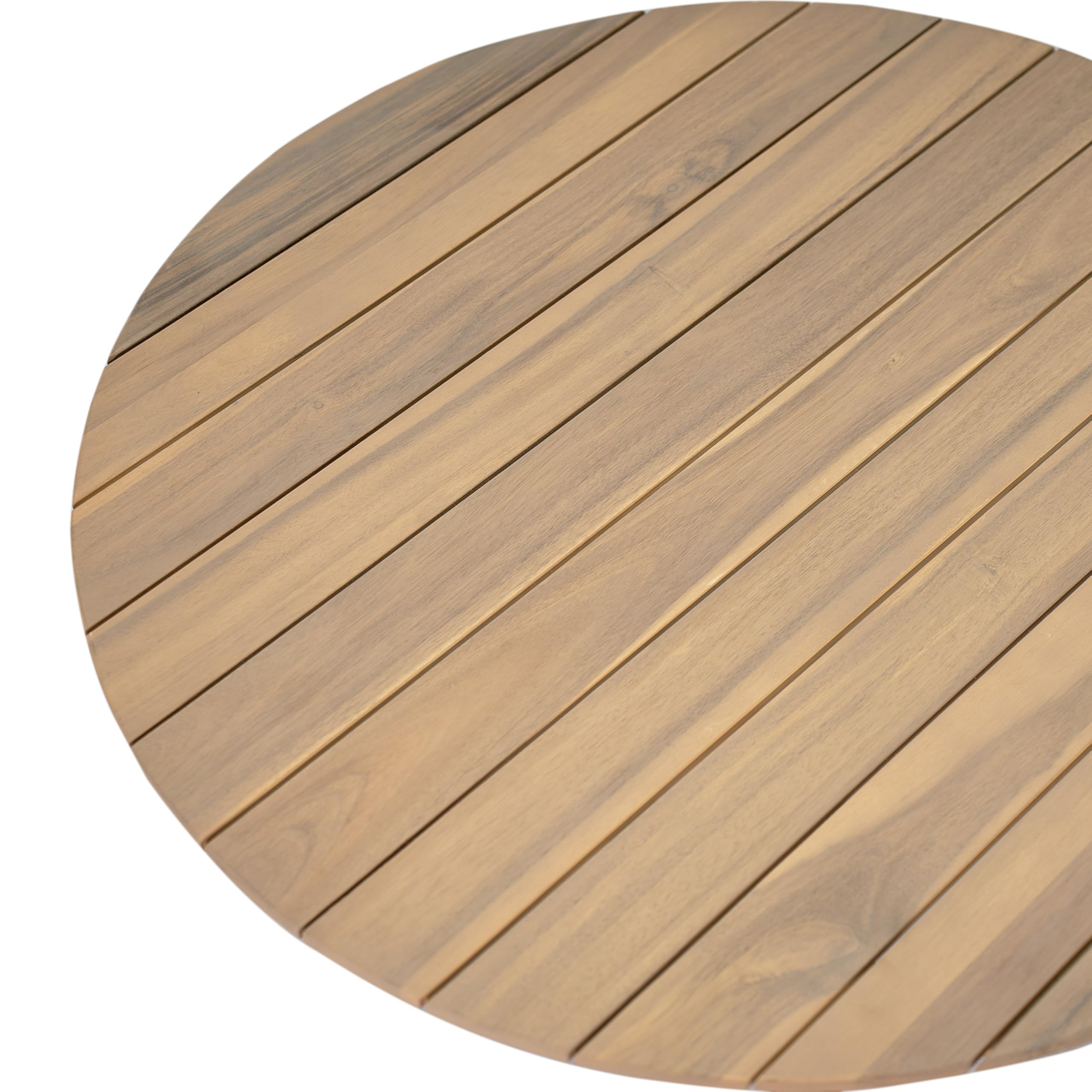Round Acacia Wood Outdoor Coffee Table