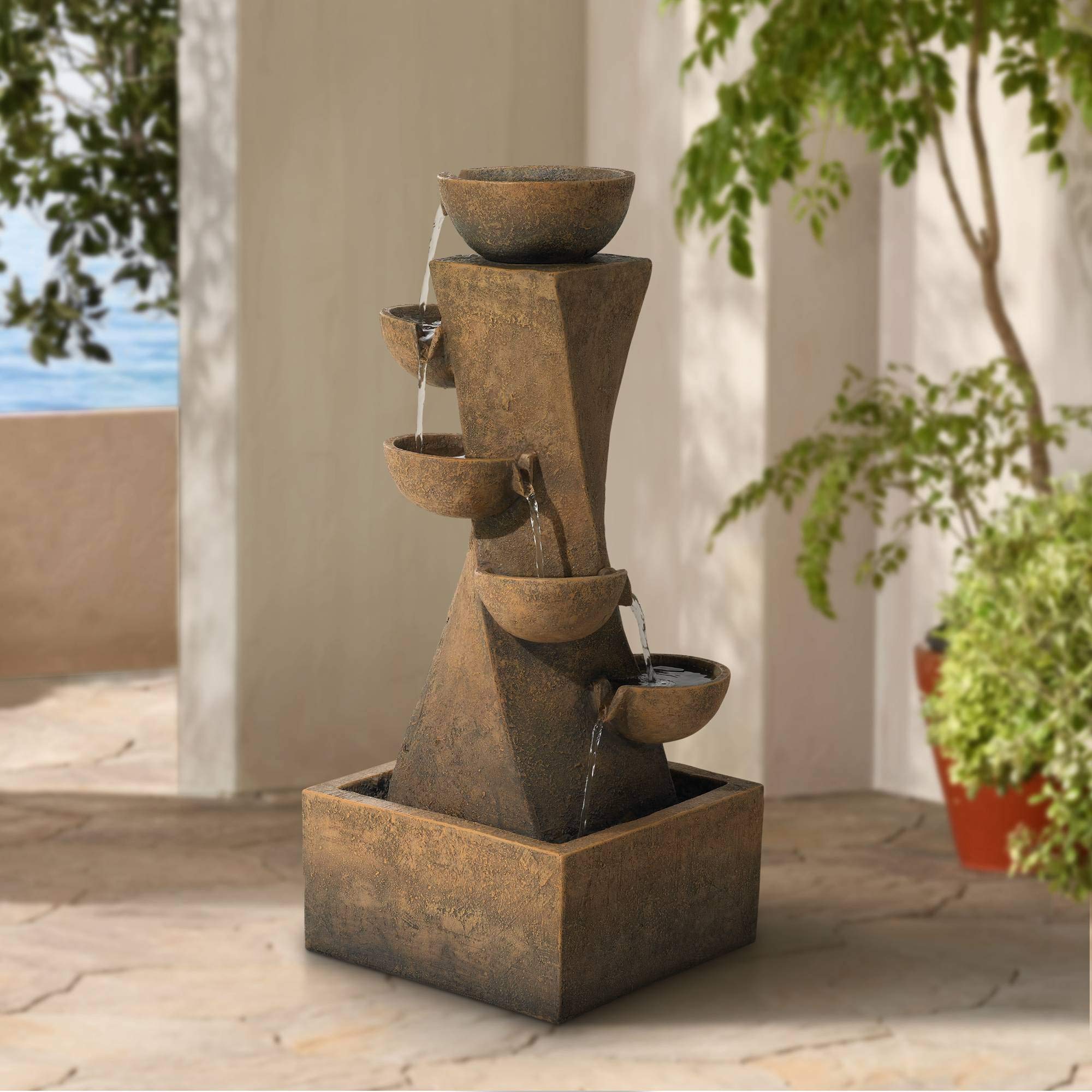 Cascading Bowl Fountain with LED Light