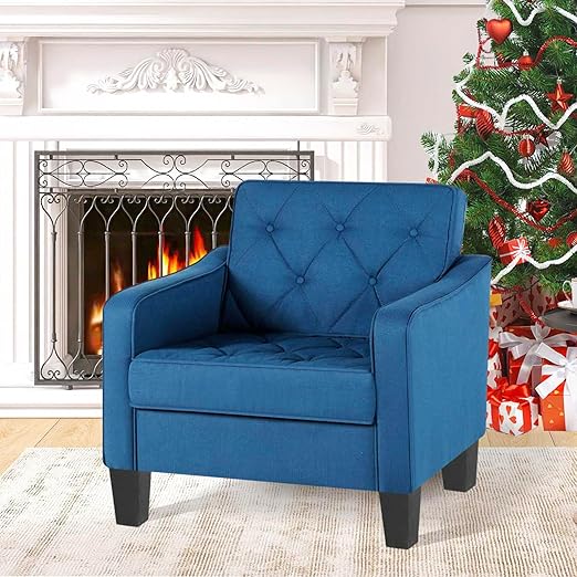 Mid-Century Tufted Accent Chair Grey