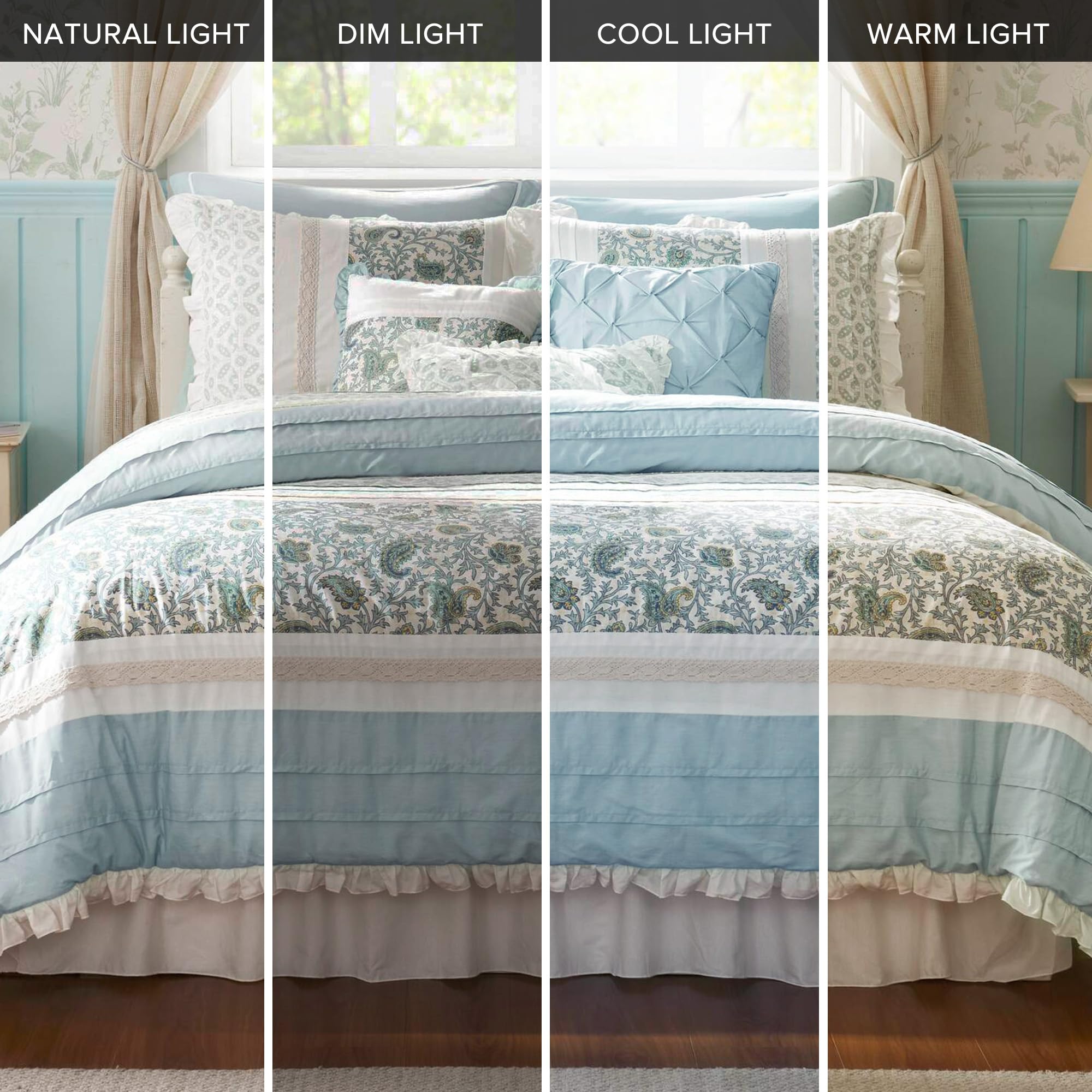 Cotton Percale Comforter Set Queen 9 Piece