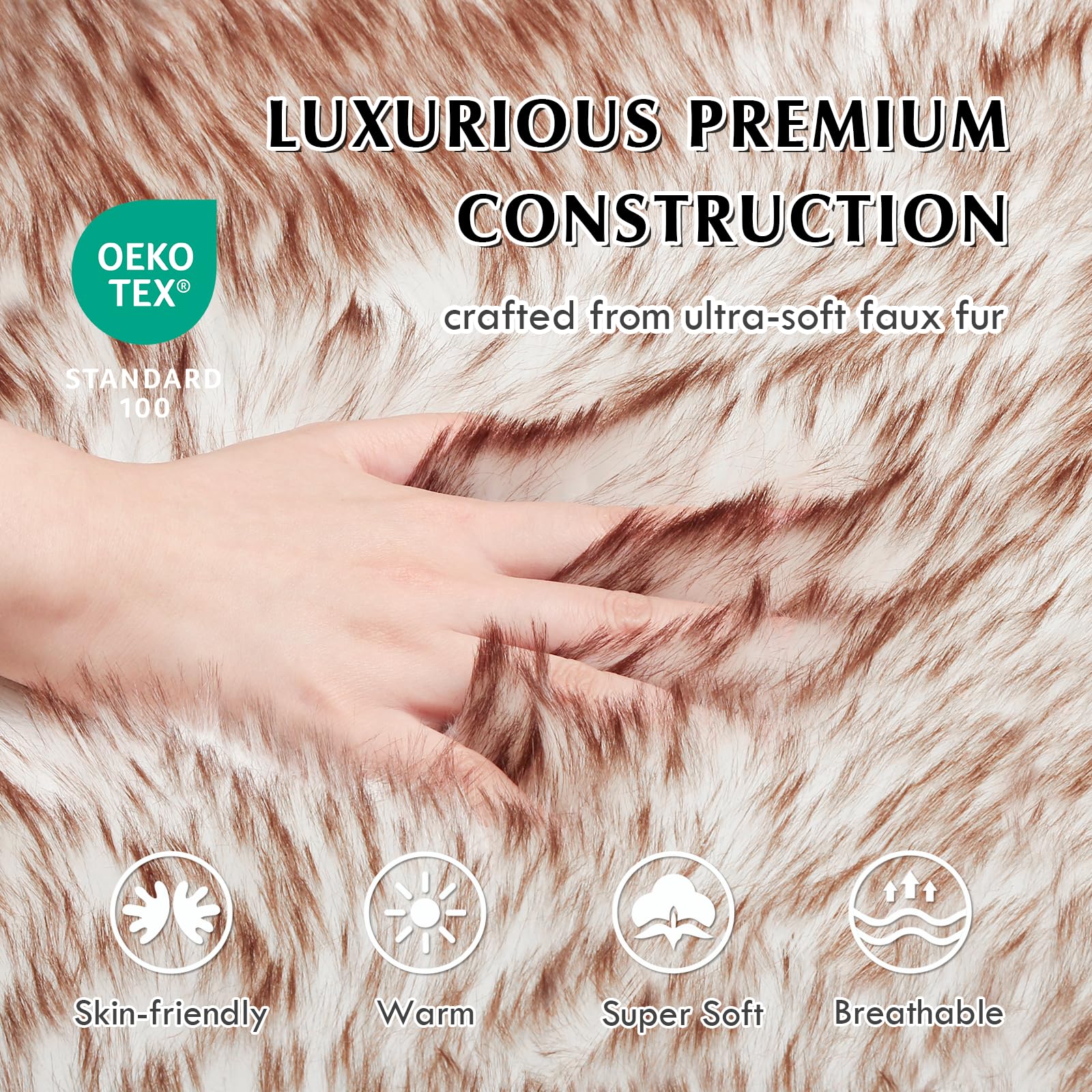 Waterproof Faux Fur Dog Bed Medium Orthopedic 40 Inch