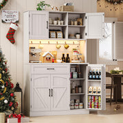 71" Pantry Cabinet with LED Light & Outlet