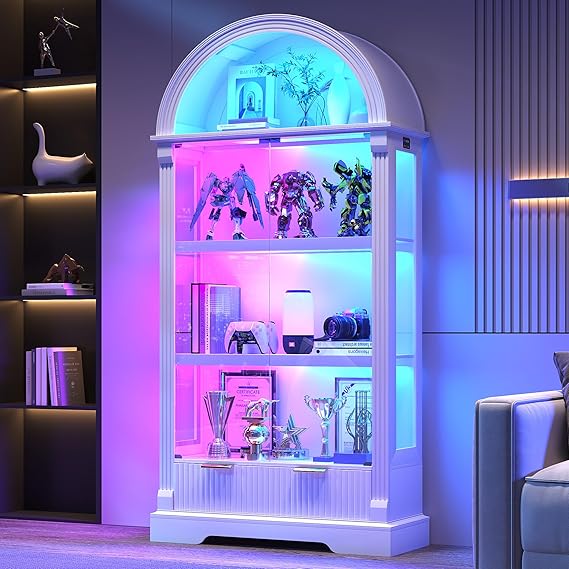 Lighted Glass Display Cabinet with Motion Sensor LED
