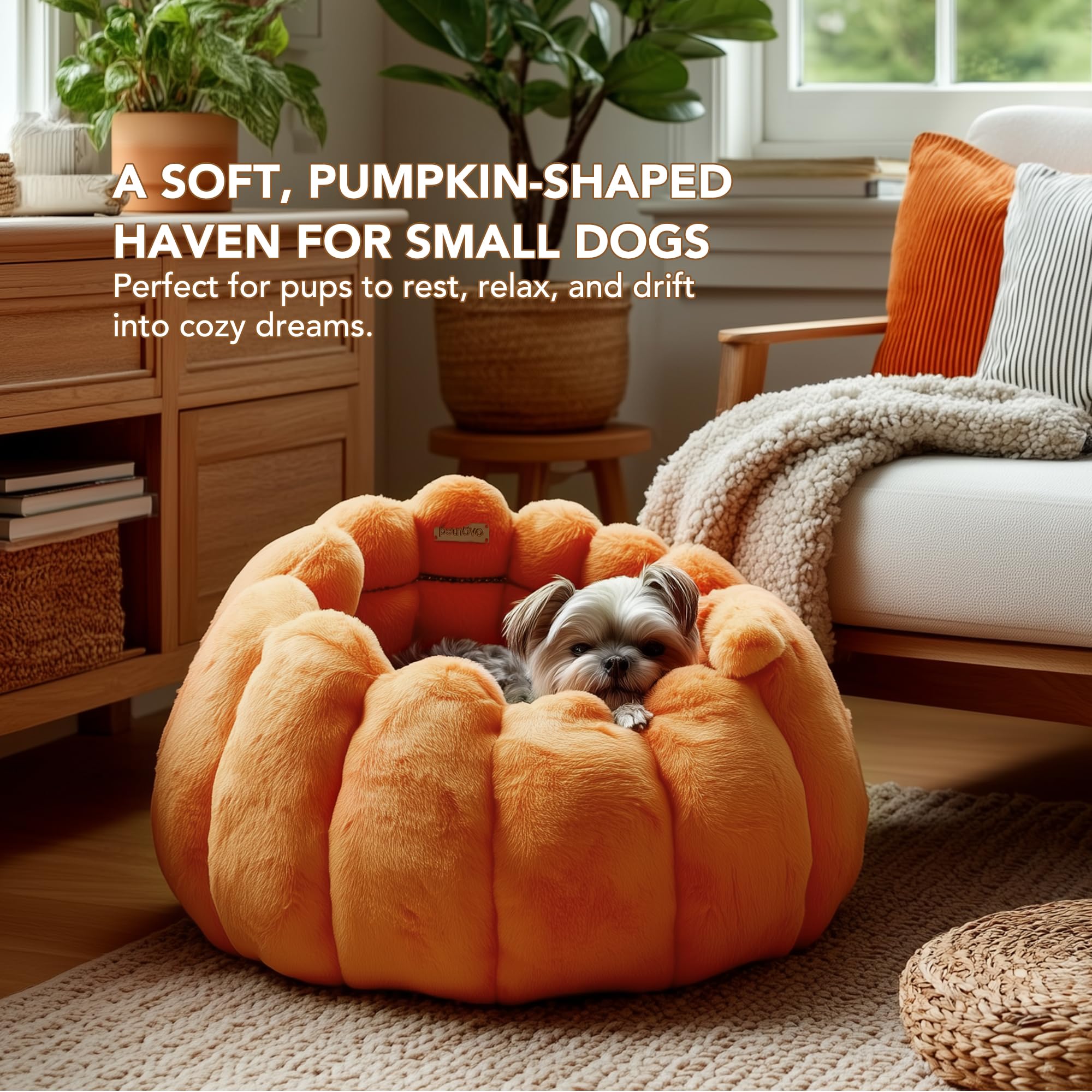 Pumpkin Calming Cat Bed Donut Cuddler