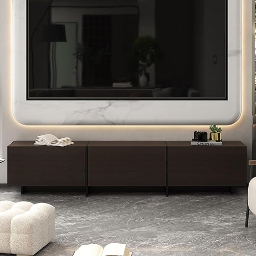 95.1" TV Stand with 4 Flip-Down Drawers - Modern Entertainment Center