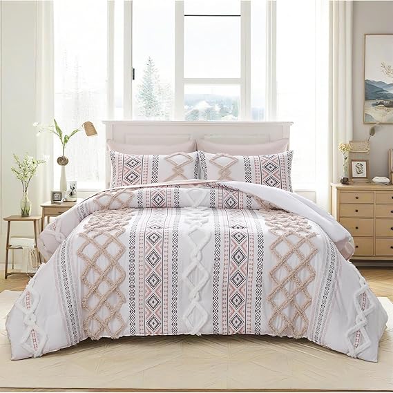 King Size Geometric Tufted Comforter Set