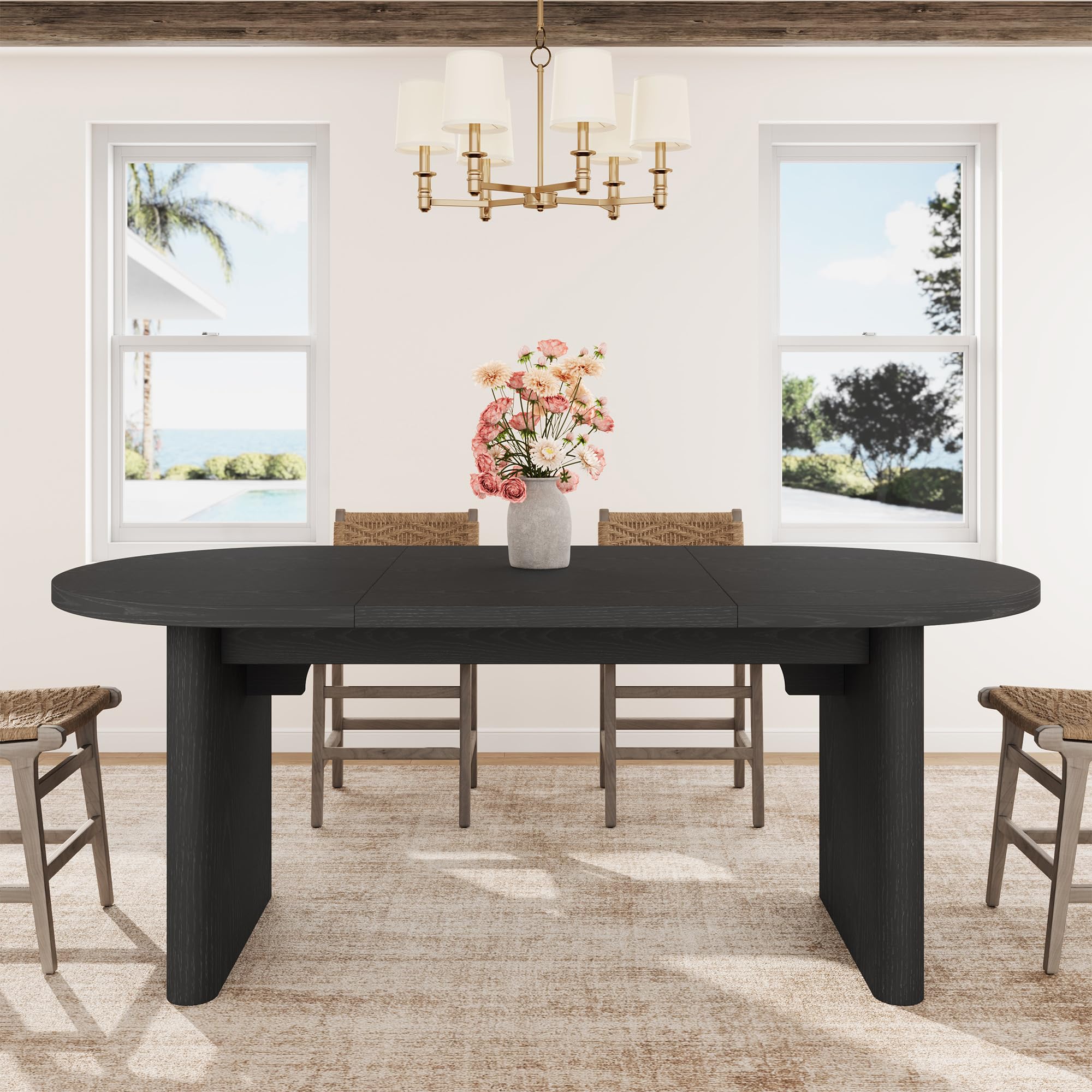 70.8 Inch Oval Dining Table for 6-8 People