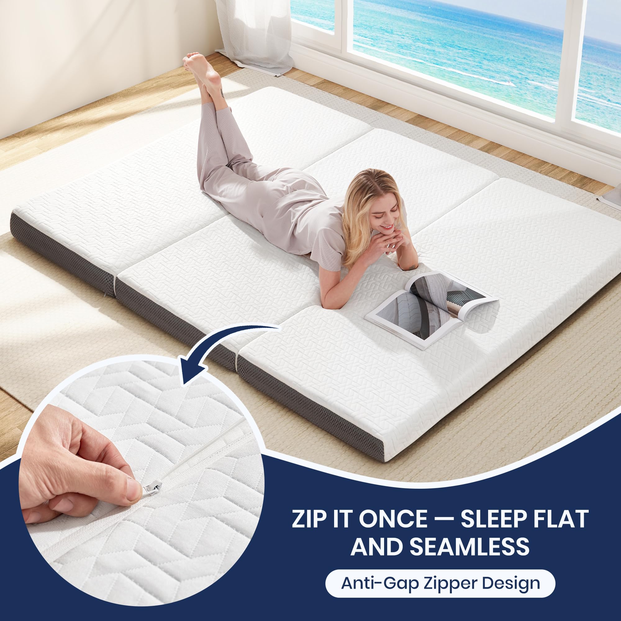 Tri-Folding Memory Foam Mattress Full Size